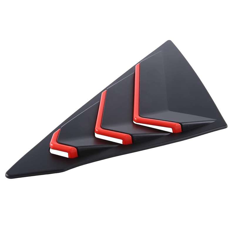 for 2022 2023 Sedan Rear Side Vent Quarter Window Louver Shutter Cover Black+red