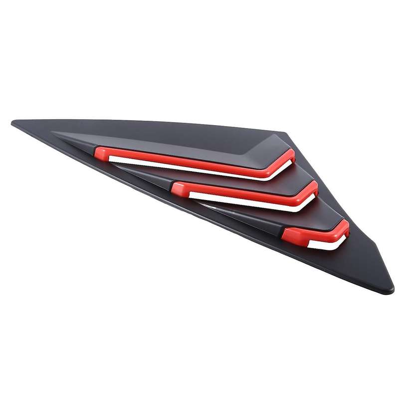 for 2022 2023 Sedan Rear Side Vent Quarter Window Louver Shutter Cover Black+red