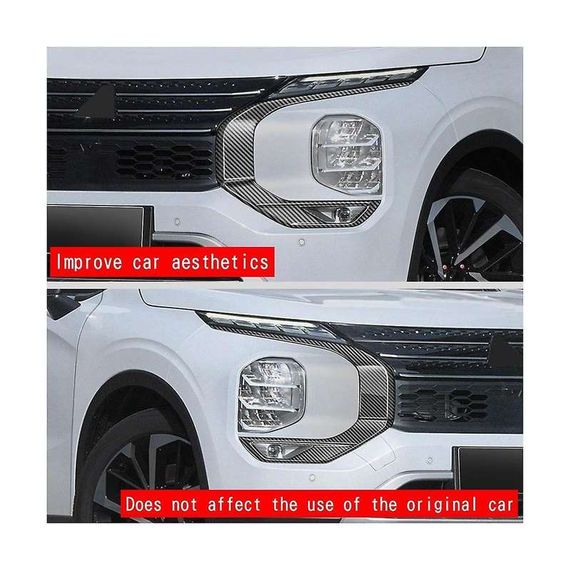 for 2022 2023 Front Fog Lights Cover Headlights Grille Stickers Trim Accessories - Abs Carbon Fiber