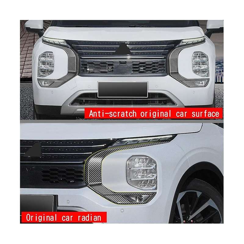 for 2022 2023 Front Fog Lights Cover Headlights Grille Stickers Trim Accessories - Abs Carbon Fiber