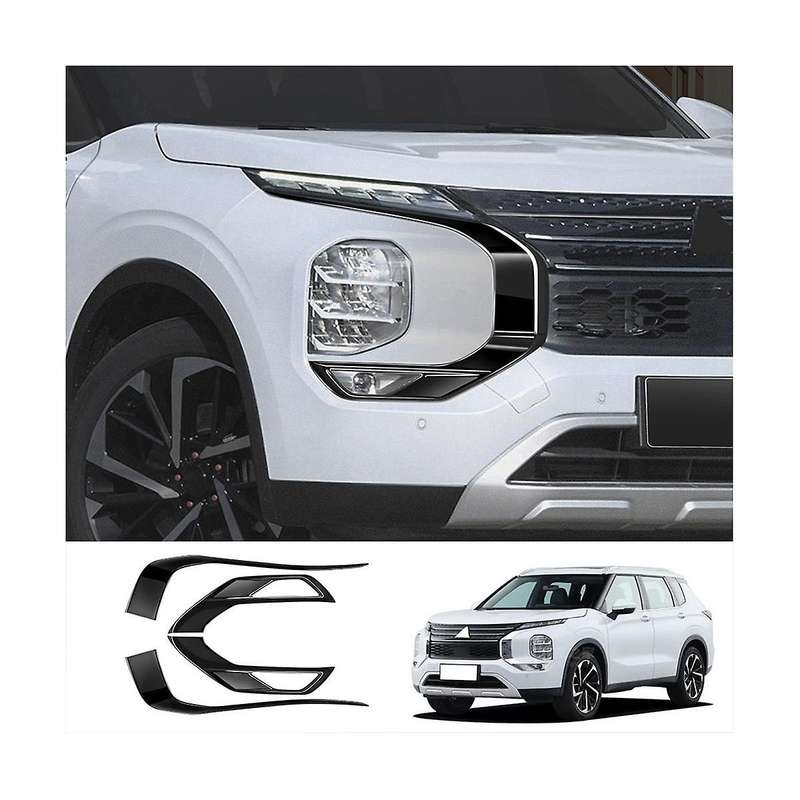 for 2022 2023 Front Fog Lights Cover Headlights Grille Stickers Trim Accessories - Abs Black