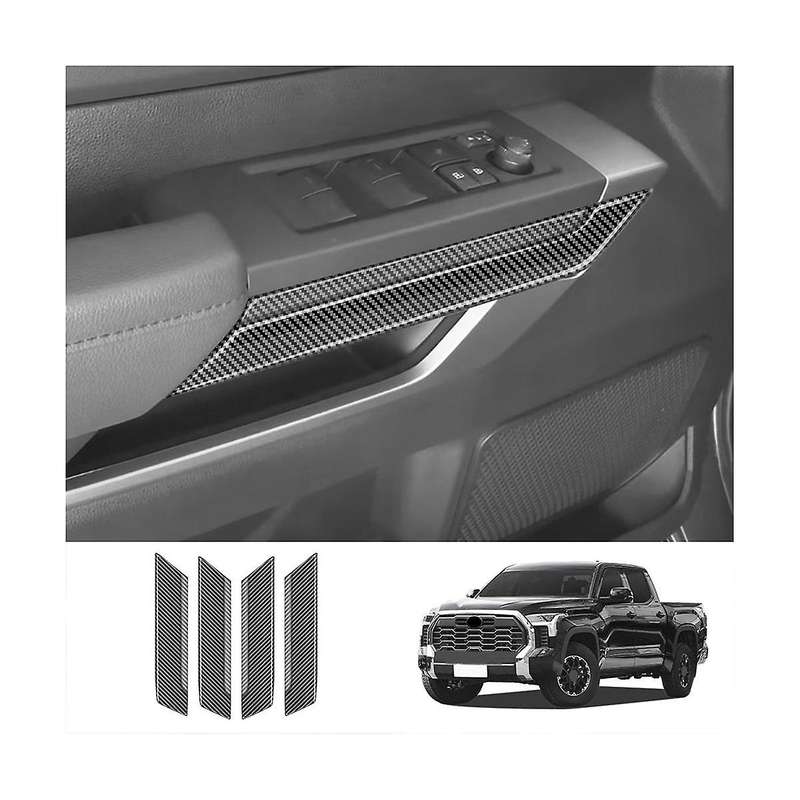for 2022-2023 Car Carbon Fiber Pattern Door Inner Handle Panel Decoration Frame Cover Low Version