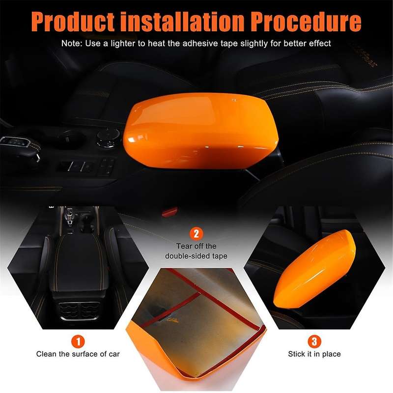 for 2023 2024 Car Central Control Armrest Box Cover Trim Interior Accessories Orange