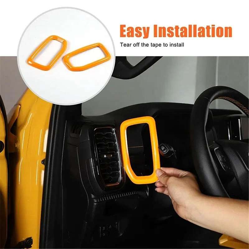 for 2023 2024 Car Dashboard Side Air Conditioning Outlet Frame Cover Trim Interior Accessories Orang