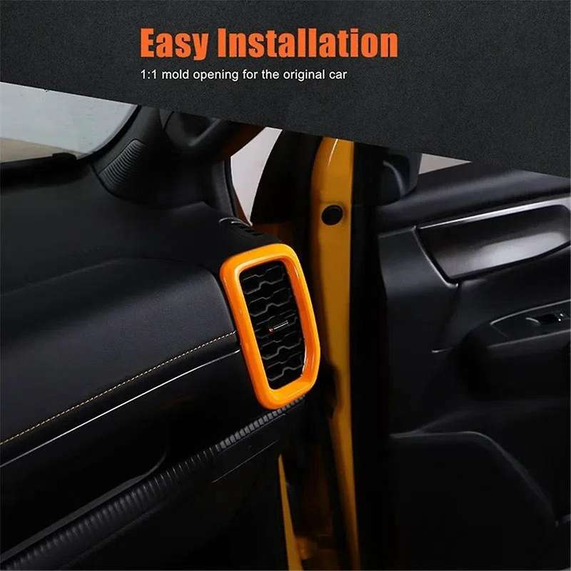 for 2023 2024 Car Dashboard Side Air Conditioning Outlet Frame Cover Trim Interior Accessories Orang