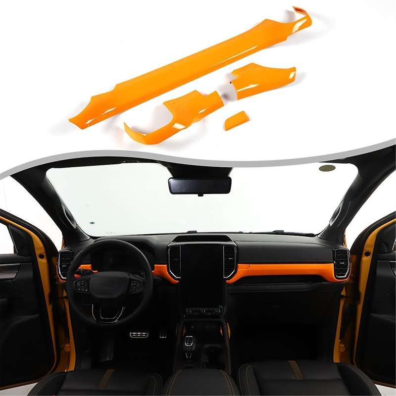 for 2023 2024 LHD Car Center Console Dashboard Trim Cover Interior Accessories Orange