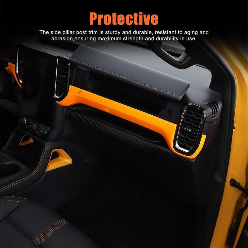 for 2023 2024 LHD Car Center Console Dashboard Trim Cover Interior Accessories Orange