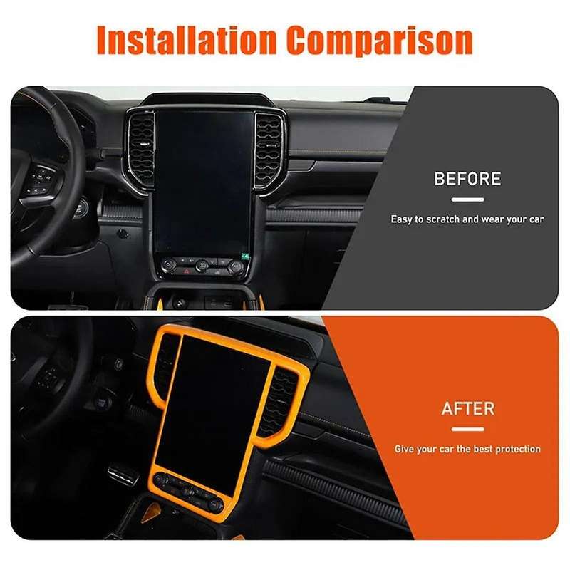 for 2023 2024 Center Control Air Vent Outlet Cover Display Screen Trim Interior Accessories Orange