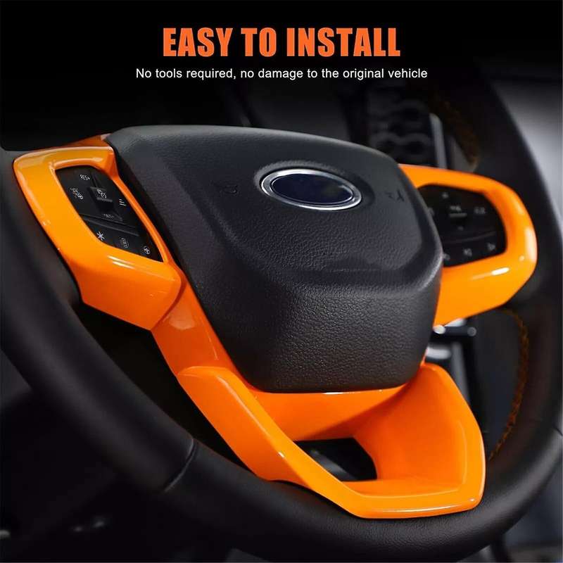 for 2023 2024 Car Steering Wheel Frame Trim Cover Interior Accessories Orange