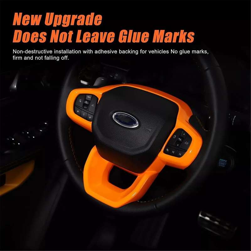 for 2023 2024 Car Steering Wheel Frame Trim Cover Interior Accessories Orange