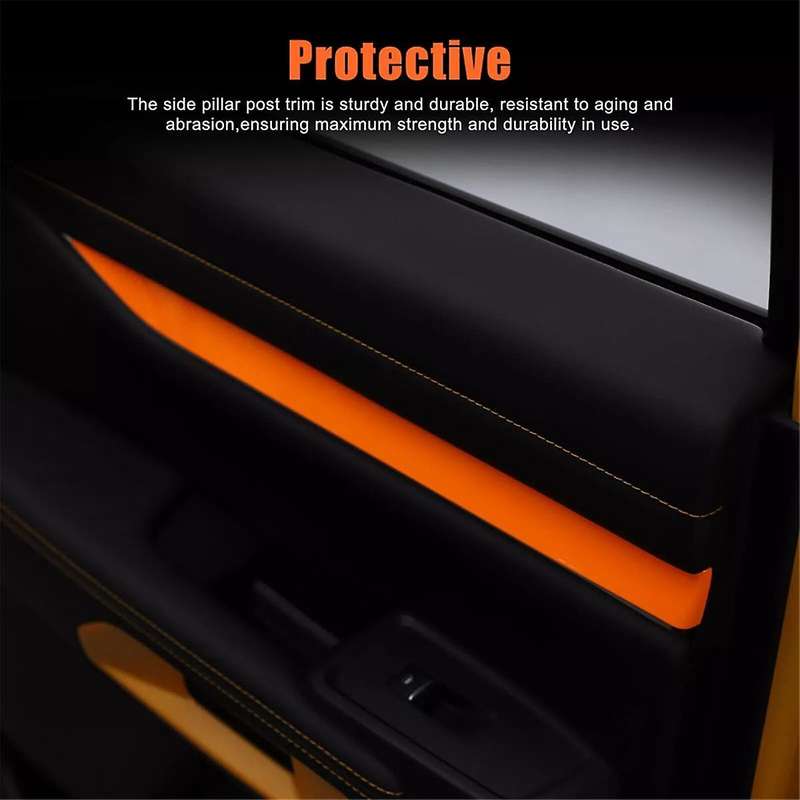 for 2023 2024 Car Inner Door Panel Strip Trim Cover Interior Accessories Orange