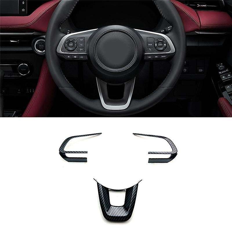 for 2023 Yaris Ativ Vois Carbon Fiber Car Steering Wheel Cover Trim Moldings
