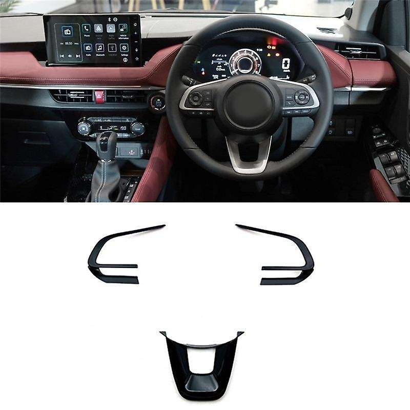 for 2023 Yaris Ativ Vois Carbon Fiber Car Steering Wheel Cover Trim Moldings
