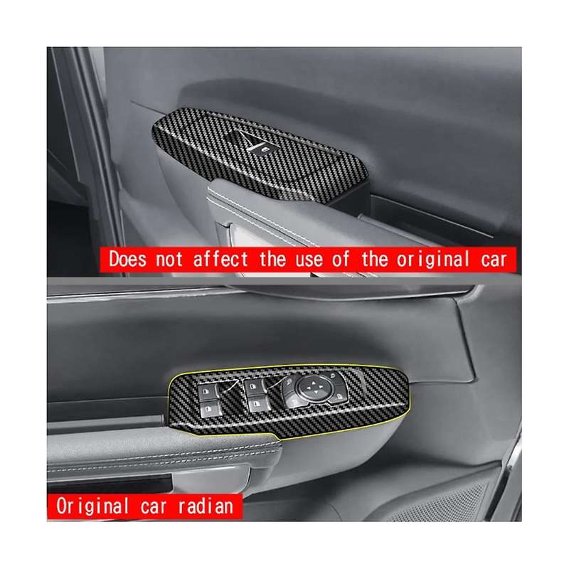 for 2023+ Carbon Fiber Window Glass Lift Button Switch Cover Trim Door Armrest Panel Car Accessories