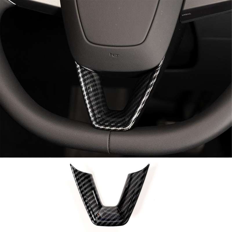 for 2024 Car Steering Wheel Cover Trim Sticker Interior Accessories Abs Carbon Fiber