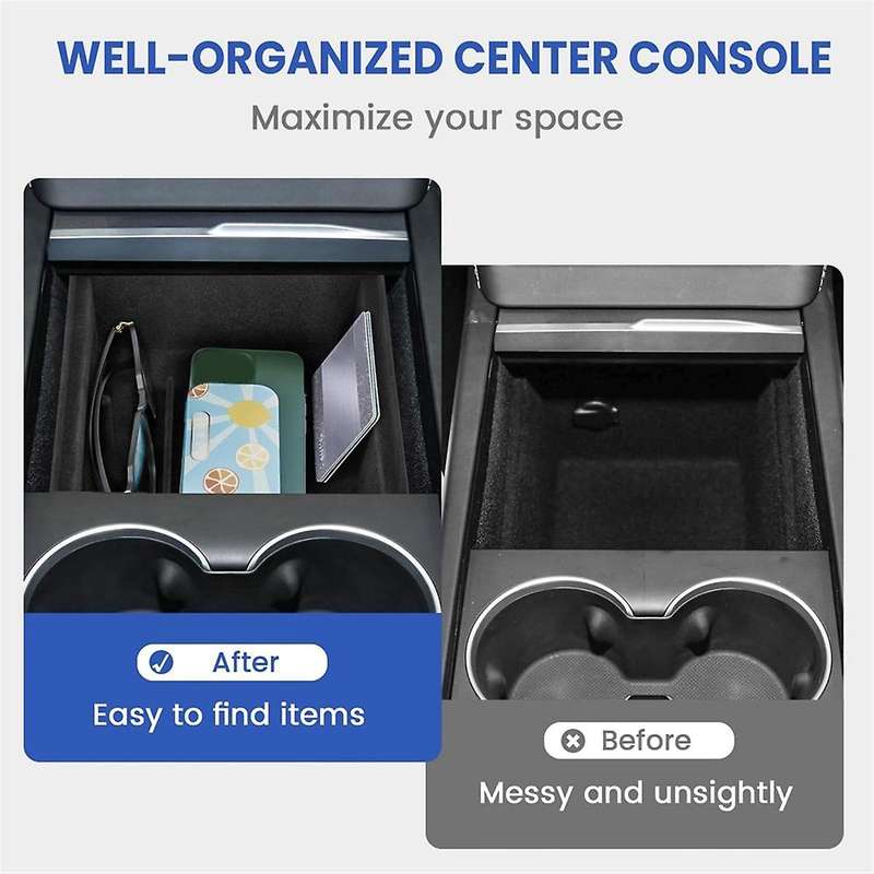 for 2024 Center Console Organizer Tray Storage Box Flocked Interior Accessories