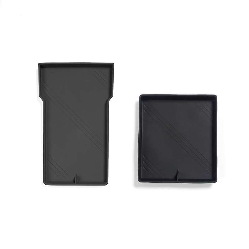 for 2024 Center Console Organizer Tray Pad Silicone Armrest Storage Box Lower Bottom Mat ,black