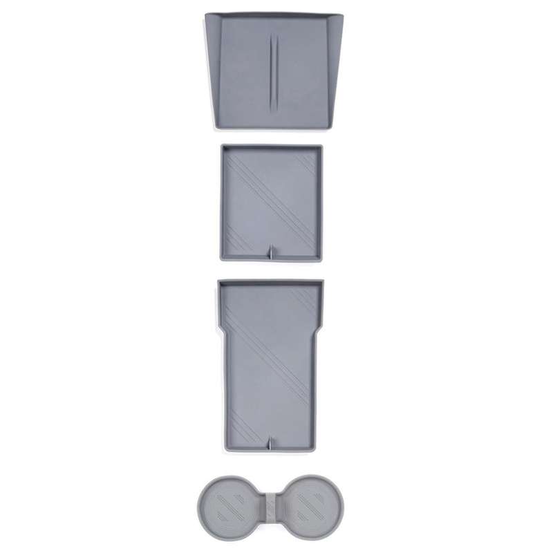 for 2024 Center Console Organizer+armrest Storage+cup Holder Insert+wireless Charging Mat ,gray