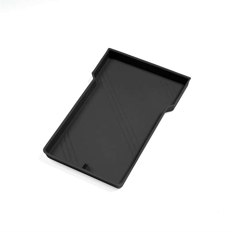 for 2024 Center Console Organizer+armrest Storage Bottom+wireless Charging Mat ,silicone Black