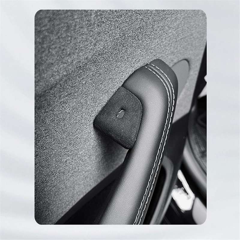 for 2024 Model 3 Car Door Switch Panel Sticker Suede Suede Decoration Sticker Auto Interior Accessor