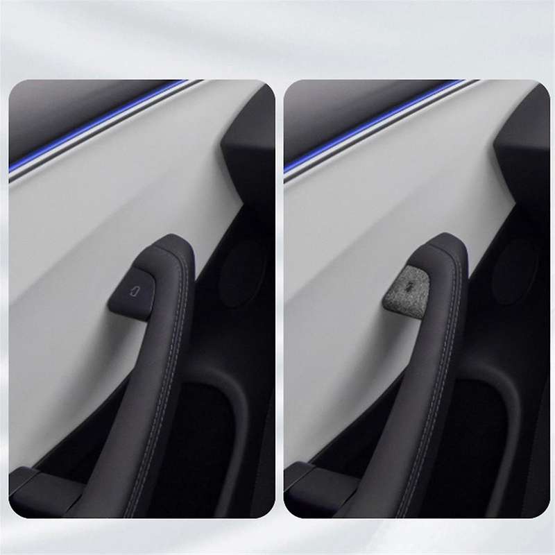 for 2024 Model 3 Car Door Switch Panel Sticker Suede Suede Decoration Sticker Auto Interior Accessor