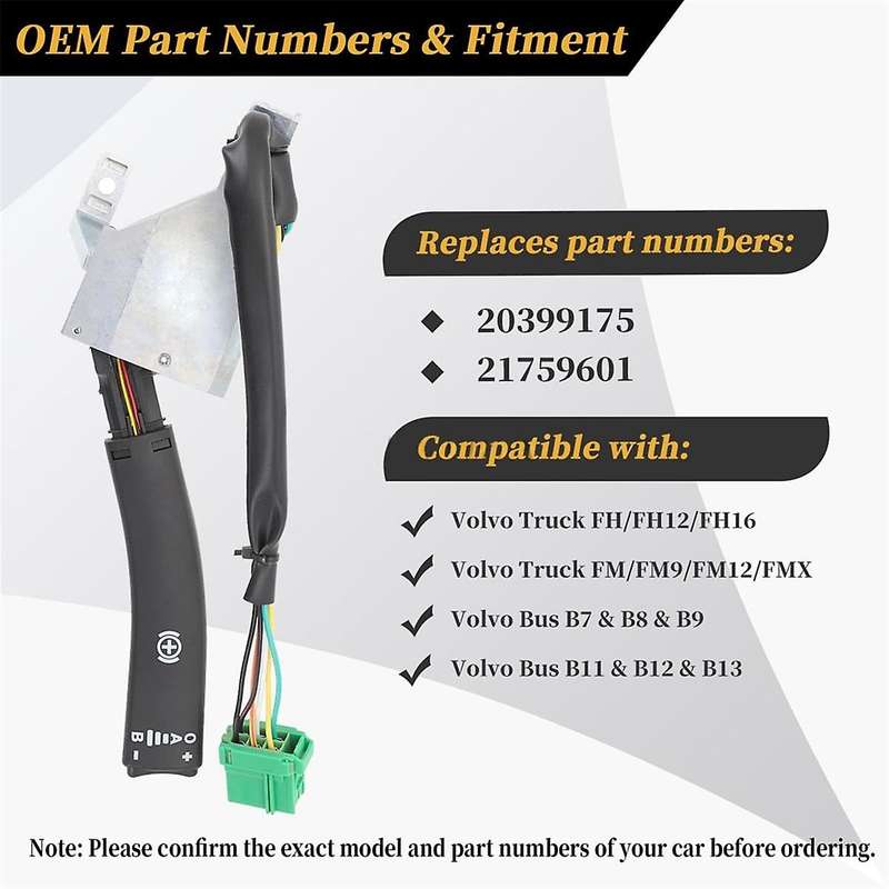 for 20399175 21759601 Engine Exhaust Brake Switch Headlight Steering Column Switch Truck Spare Parts