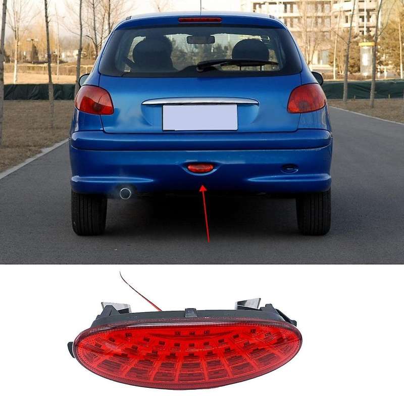 for 206 206CC Car LED Rear Bumper Light with Light Bulb Parking Warning Light Reflector Taillights 6