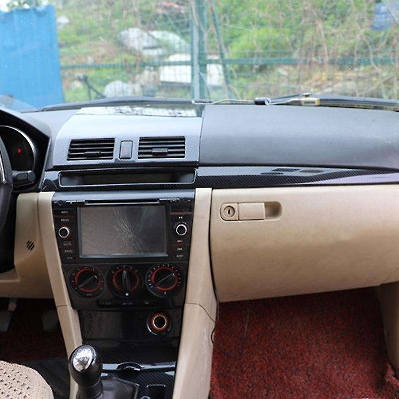 for 3 Alexa 2003-2008 Carbon Fiber Central Control Dashboard Trim Decorative Panel Sticker