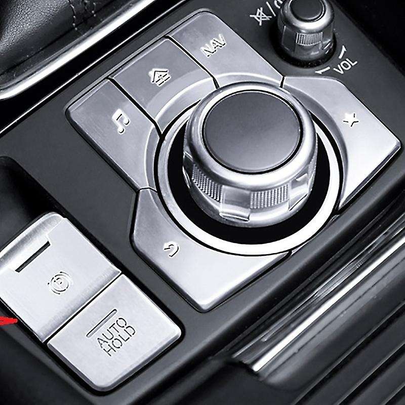 for 3 Axela -4 -5 Car Aluminum Electronic Handbrake Parking Brake & Multimedia Button Cover Frame Tr