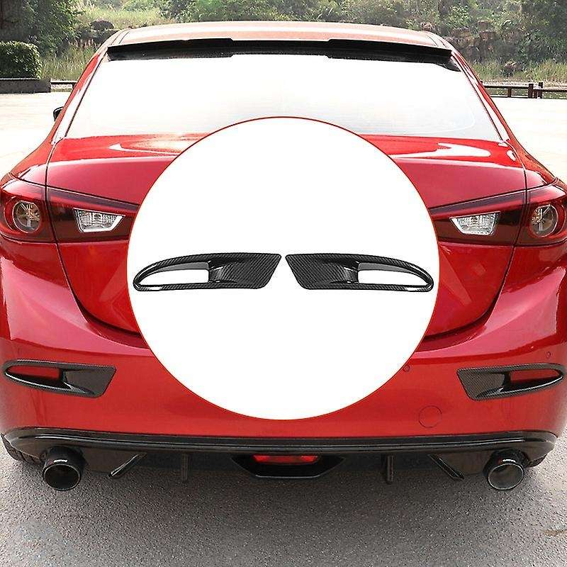 for 3 AXELA Sedan 2014 - 2018 Sedan Carbon Fiber Rear Fog Light Lamp Foglight Cover Trim Decoration