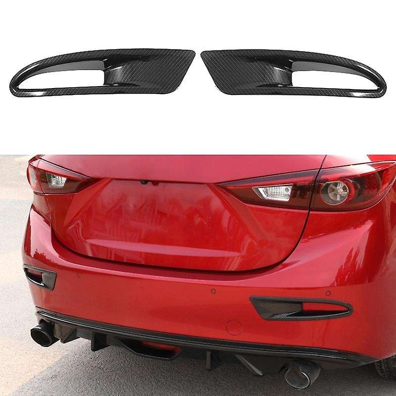 for 3 AXELA Sedan 2014 - 2018 Sedan Carbon Fiber Rear Fog Light Lamp Foglight Cover Trim Decoration