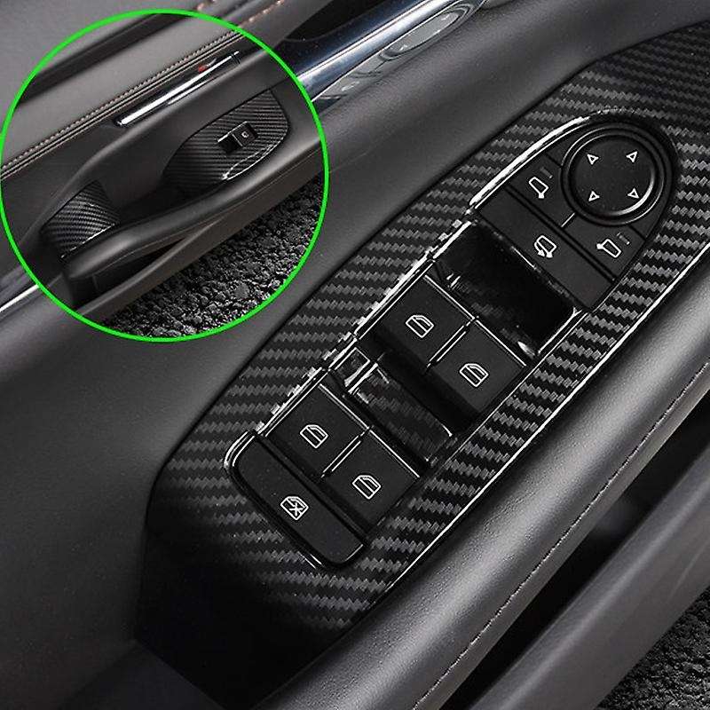 for 3 M3 Axela CX30 2020 ABS Carbon Fiber Accessories Interior CAR Door Window Switch Cover Lid Cove