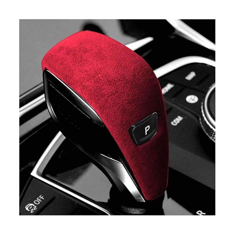 for 3 Series 20-23 Red Tumbled Leather Shifter Cover Protective Cover Case
