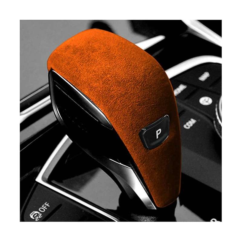 for 3 Series 20-23 Orange Tumbled Leather Shifter Cover Protective Cover Case
