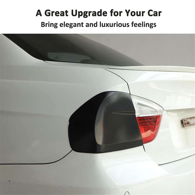 for 3 Series E90 2005-2008 Car Rear Light Decoration Cover Trim Tail Lamp Guards Sticker , Smoke Bla