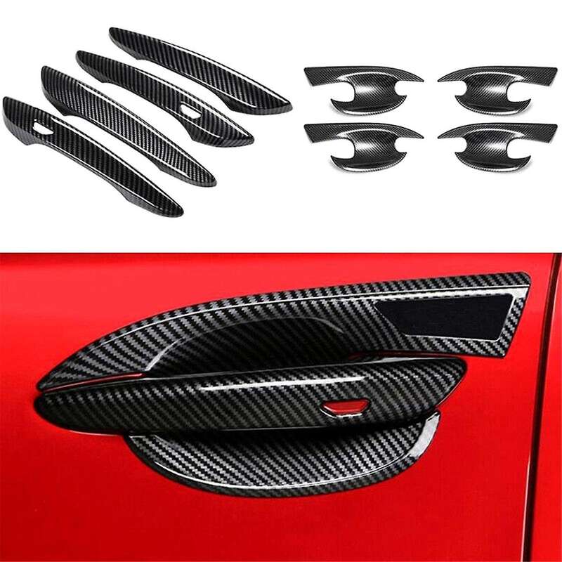 for -30 2020 2021 Carbon Fiber Car Door Handle Protective Protective and Door Handle Outer Bowl Trim