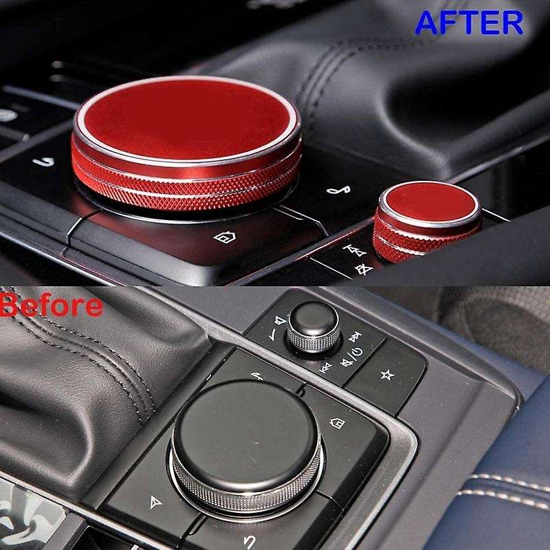 for -30 CX30 2021 2020 Multimedia Switch Trim Cover A/C Knob Ring Cover Sticker Interior Modificatio