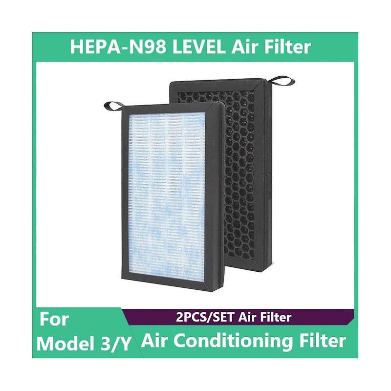for 3 Y HEPA Activated Carbon Air Filter 2 Pieces Set Air Conditioner Filter Replacement