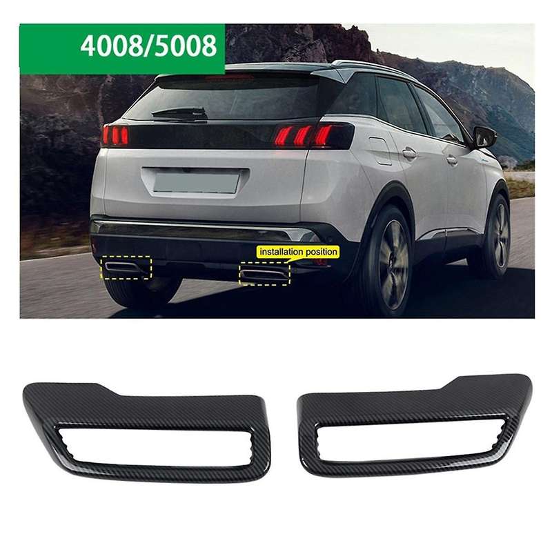 for 3008 4008 5008 2017-2021 Abs Carbon Fiber Car Tail Muffler Exhaust Pipe Output Cover Car Tail Pi