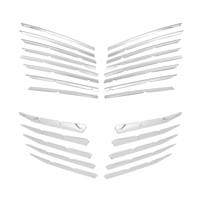 for 3008 GT 2016-2020 5008 GT 2017-2020 Stainless Steel Car Front Bumper Top + Lower Grille Trim