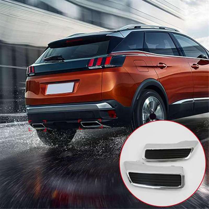 for 3008 5008 Allure 2017 2018 2019 Chrome Car Rear Exhaust Muffler Tail Pipe Cover