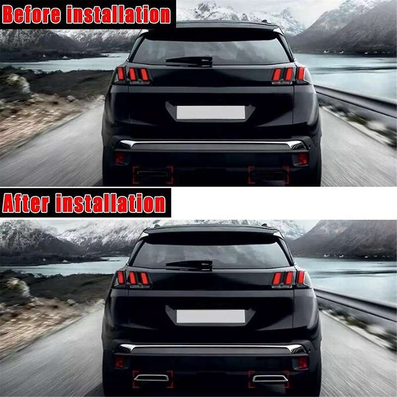 for 3008 5008 Allure 2017 2018 2019 Chrome Car Rear Exhaust Muffler Tail Pipe Cover