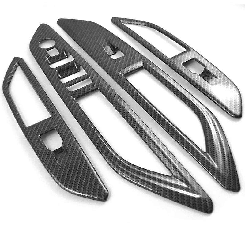 for 3008 GT 2017-2020 Carbon Fiber Window Lift Switch Button Cover Trims Door Armrest Panel Frame