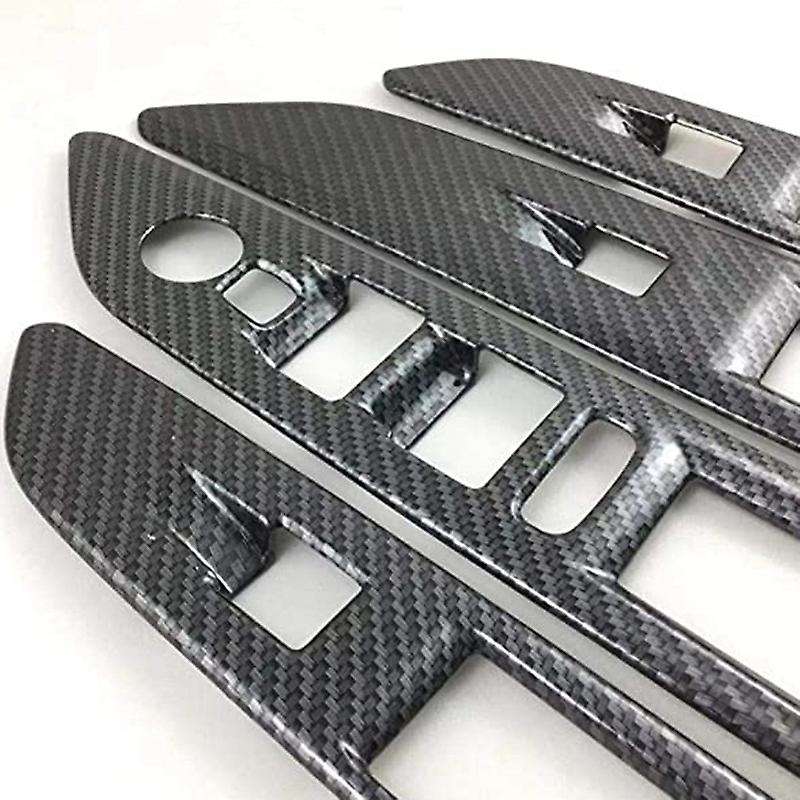 for 3008 GT 2017-2020 Carbon Fiber Window Lift Switch Button Cover Trims Door Armrest Panel Frame