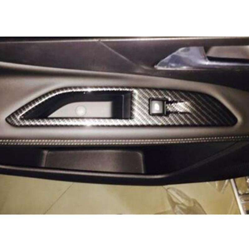 for 3008 GT 2017-2020 Carbon Fiber Window Lift Switch Button Cover Trims Door Armrest Panel Frame