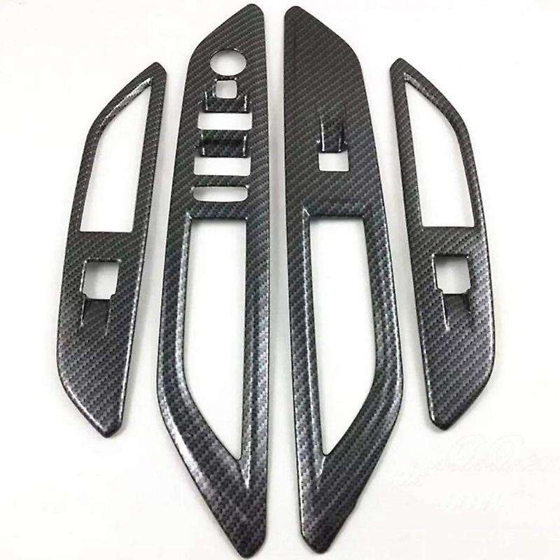 for 3008 GT 2017-2020 Carbon Fiber Window Lift Switch Button Cover Trims Door Armrest Panel Frame