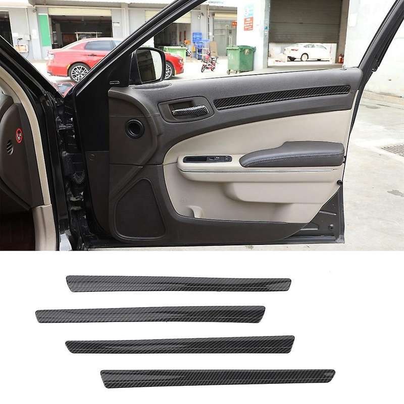for 300C 2011+ Carbon Fiber Car Inner Door Strip Cover Trim Decoration Sticker Interior Accessories