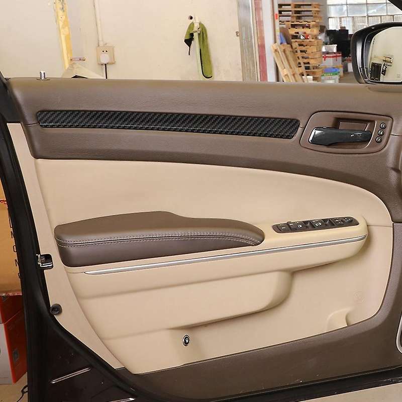 for 300C 2011+ Carbon Fiber Car Inner Door Strip Cover Trim Decoration Sticker Interior Accessories