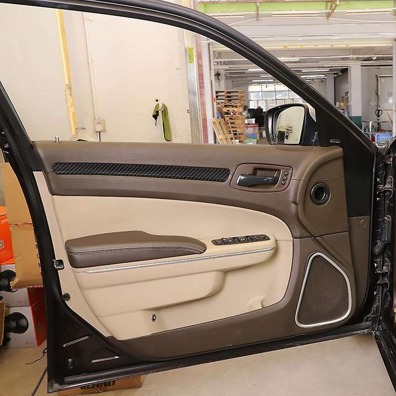for 300C 2011+ Carbon Fiber Car Inner Door Strip Cover Trim Decoration Sticker Interior Accessories