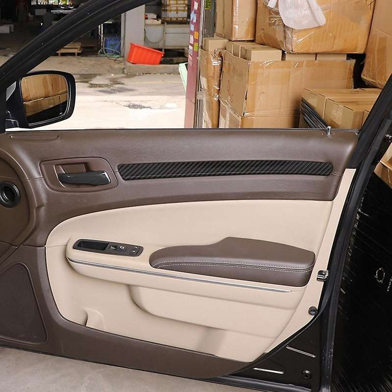 for 300C 2011+ Carbon Fiber Car Inner Door Strip Cover Trim Decoration Sticker Interior Accessories